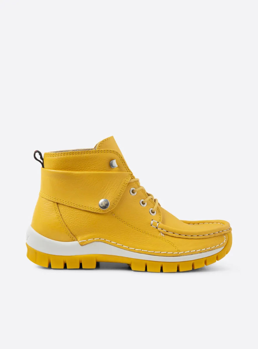 Wolky Jump Summer - yellow leather Lace up boots for women
