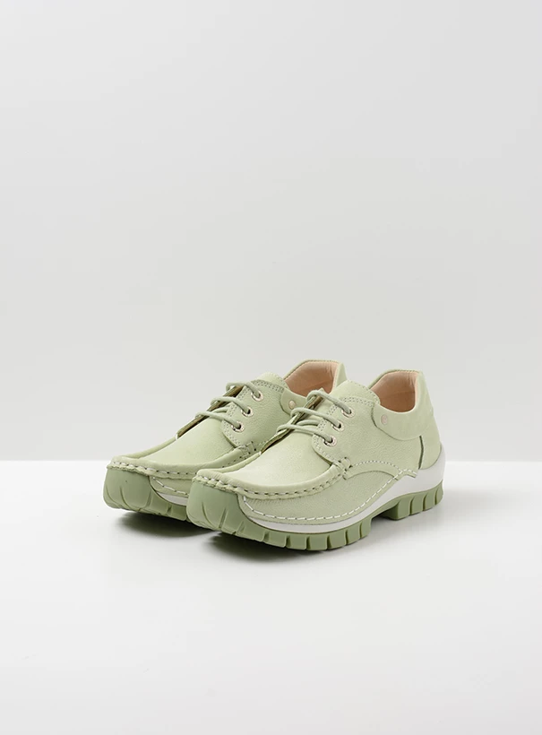wolky comfort shoes 04701 fly summer 11706 light green nubuck front