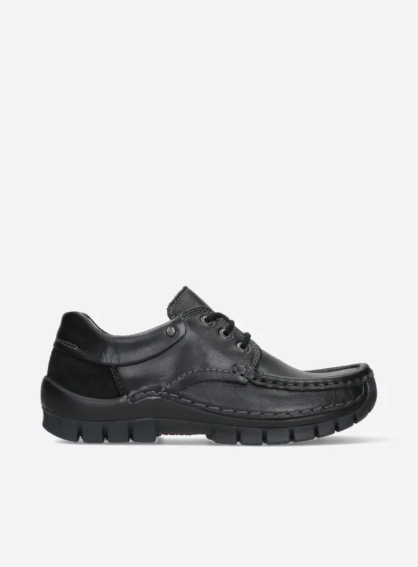 Wolky Fly Summer - black leather Lace up shoes for women