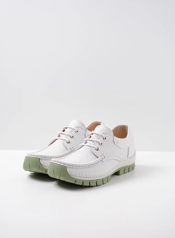 wolky comfort shoes 04701 fly summer 20174 white light green leather front