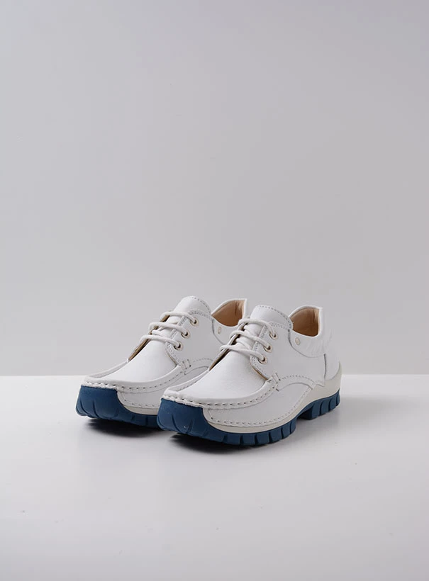 wolky comfort shoes 04701 fly summer 20185 white blue leather front