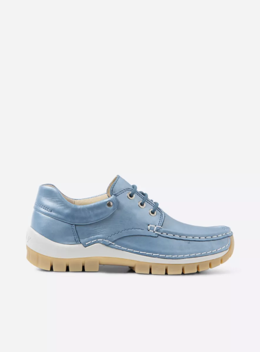 Wolky Lace up shoes 04701 Fly Summer 61850 ocean blue leather