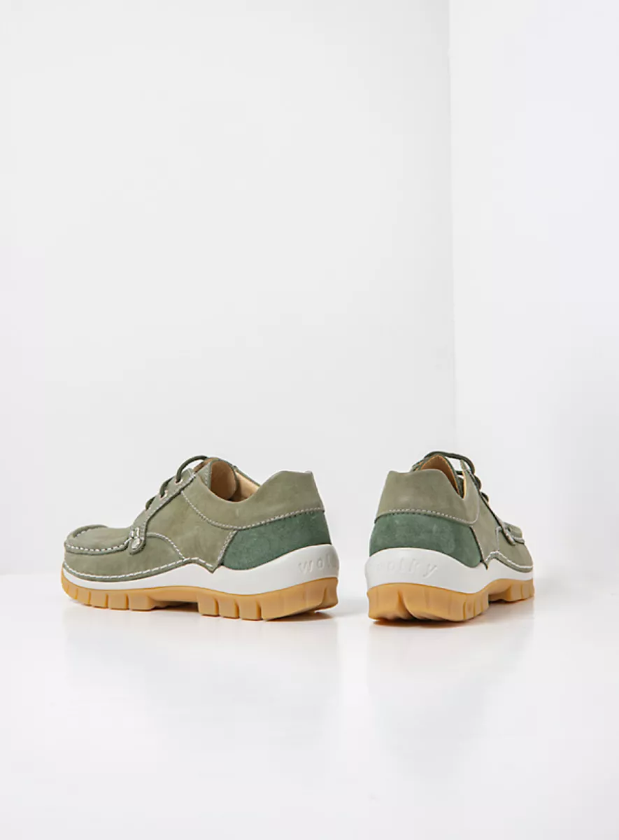 Wolky Lace up shoes 04708 Seamy Fly Summer 36701 sage green effect leather