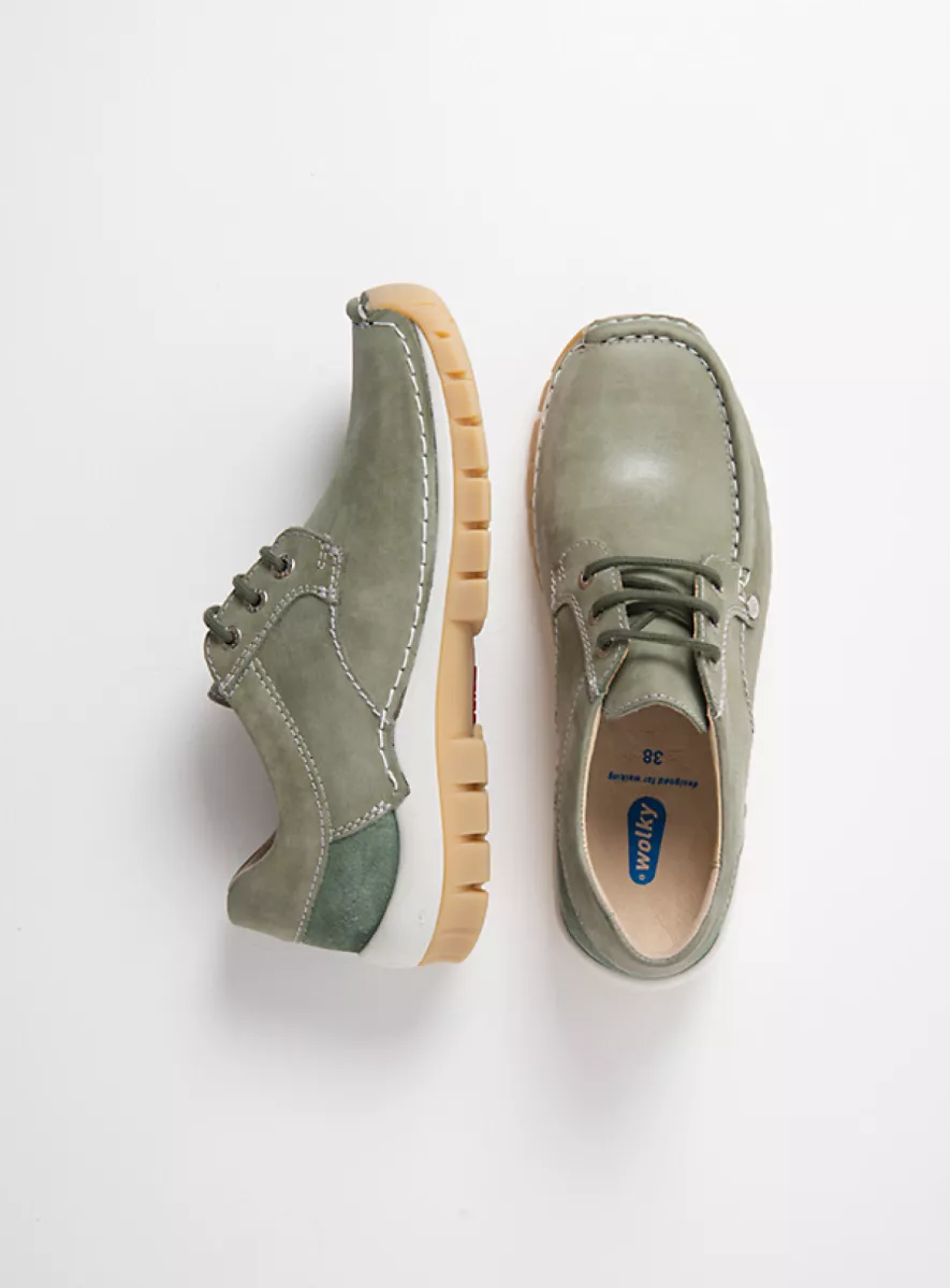 Wolky Lace up shoes 04708 Seamy Fly Summer 36701 sage green effect leather