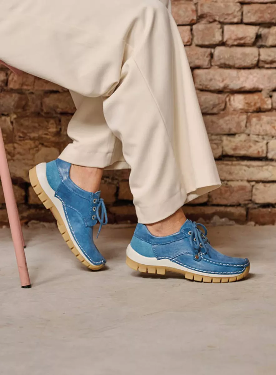 Wolky Lace up shoes 04708 Seamy Fly Summer 36804 blue effect leather