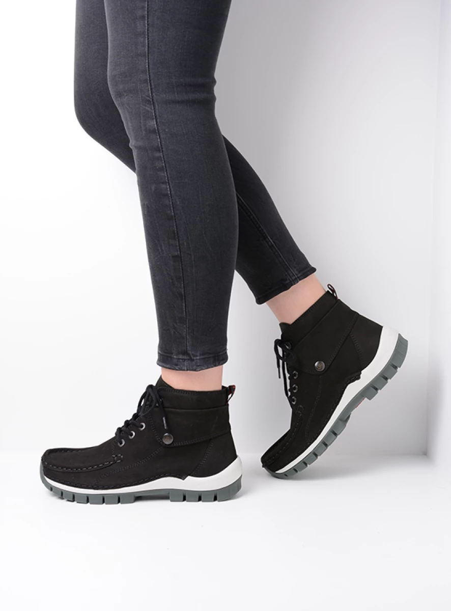 Wolky Lace up boots 04725 Jump 11015 black castor grey nubuck