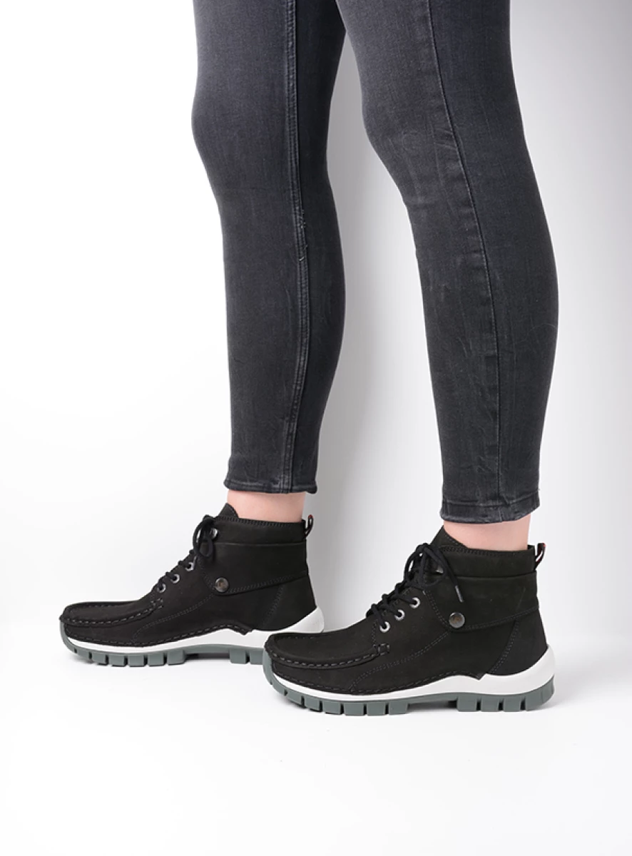 Wolky Lace up boots 04725 Jump 11015 black castor grey nubuck
