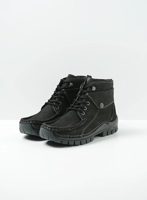wolky high lace up shoes 04725 jump 16000 black nubuck front