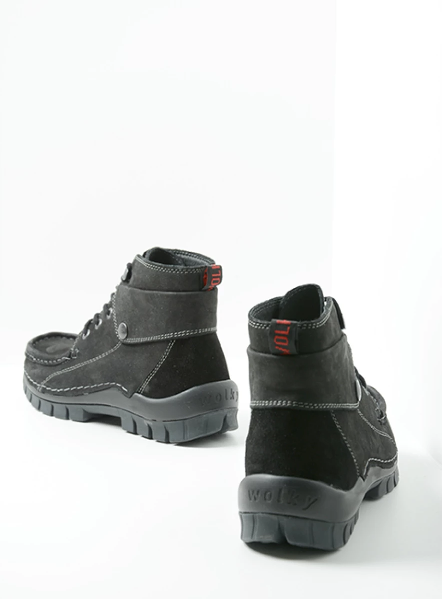 Wolky Lace up boots 04725 Jump 16000 black nubuck