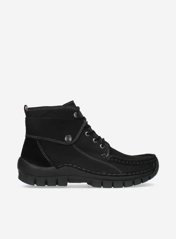 Wolky Jump - black nubuck Lace up boots for women