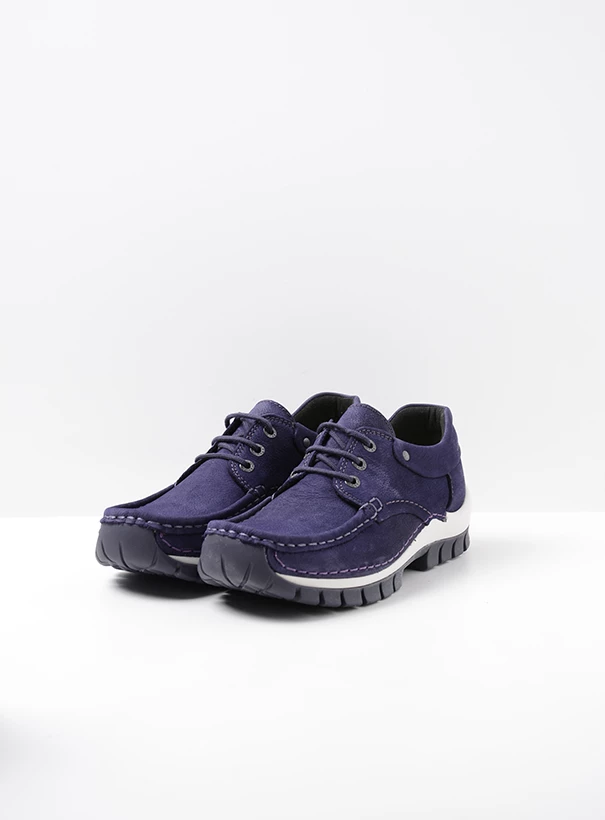 wolky low lace up shoes 04726 fly 11600 purple nubuck front
