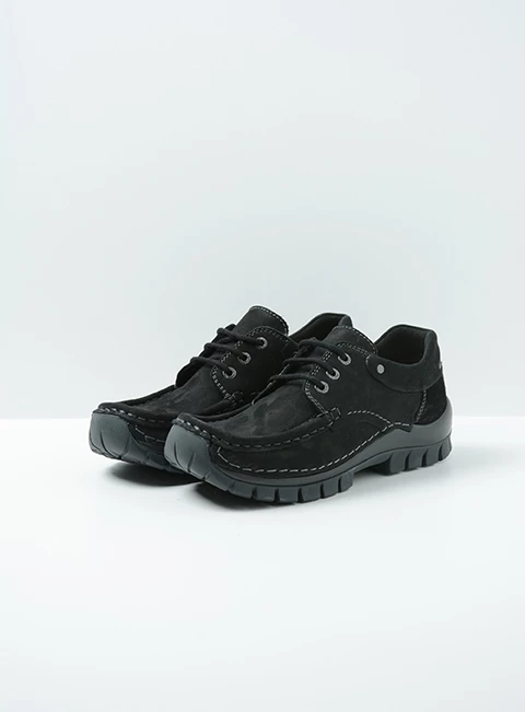 wolky low lace up shoes 04726 fly 16000 black nubuck front