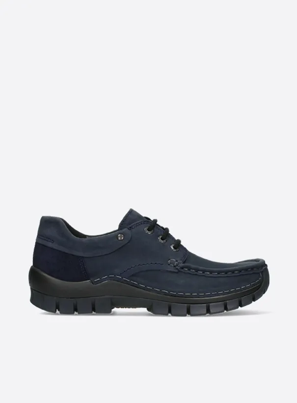 Wolky Fly - blue nubuck Lace up shoes for women