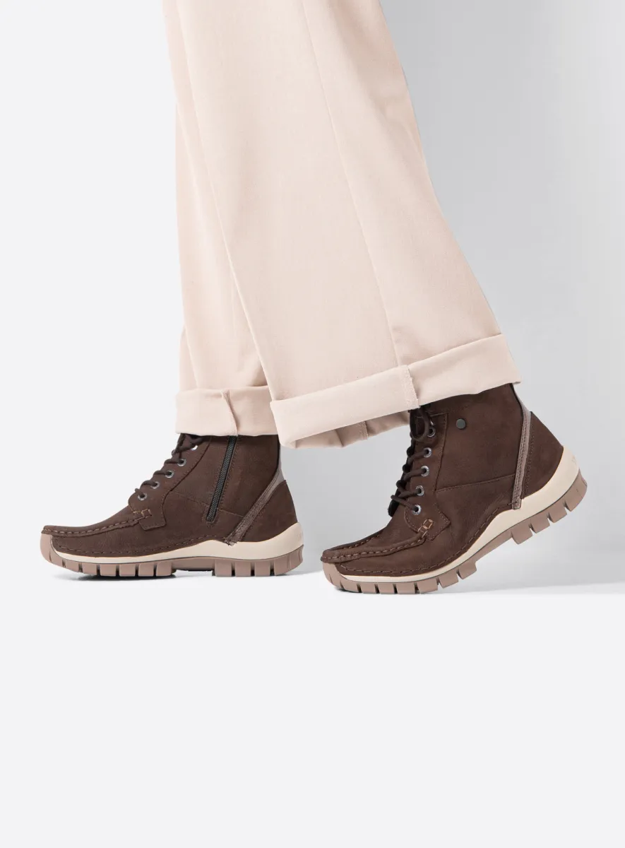 Wolky Lace up boots 04741 Vibe 11300 brown nubuck