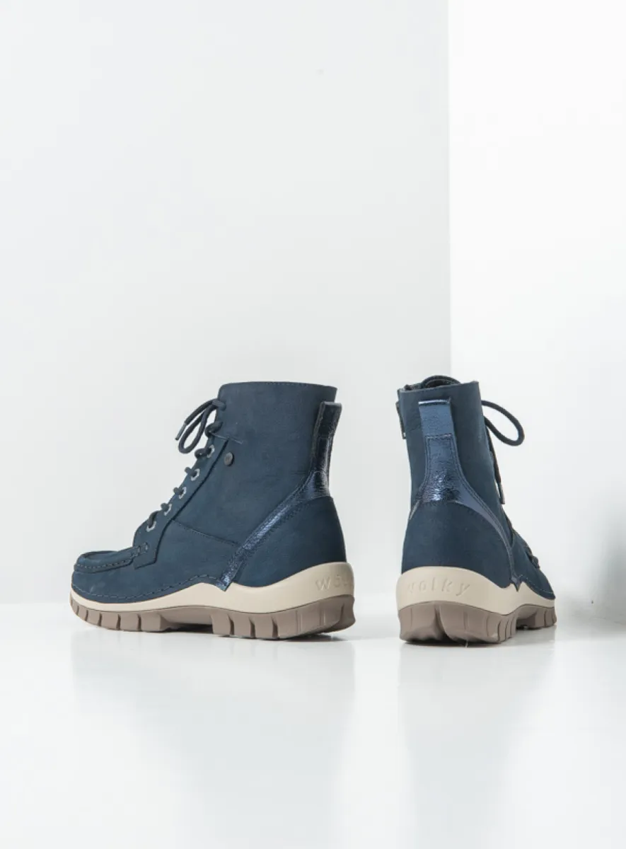 Wolky Lace up boots 04741 Vibe 11800 blue nubuck