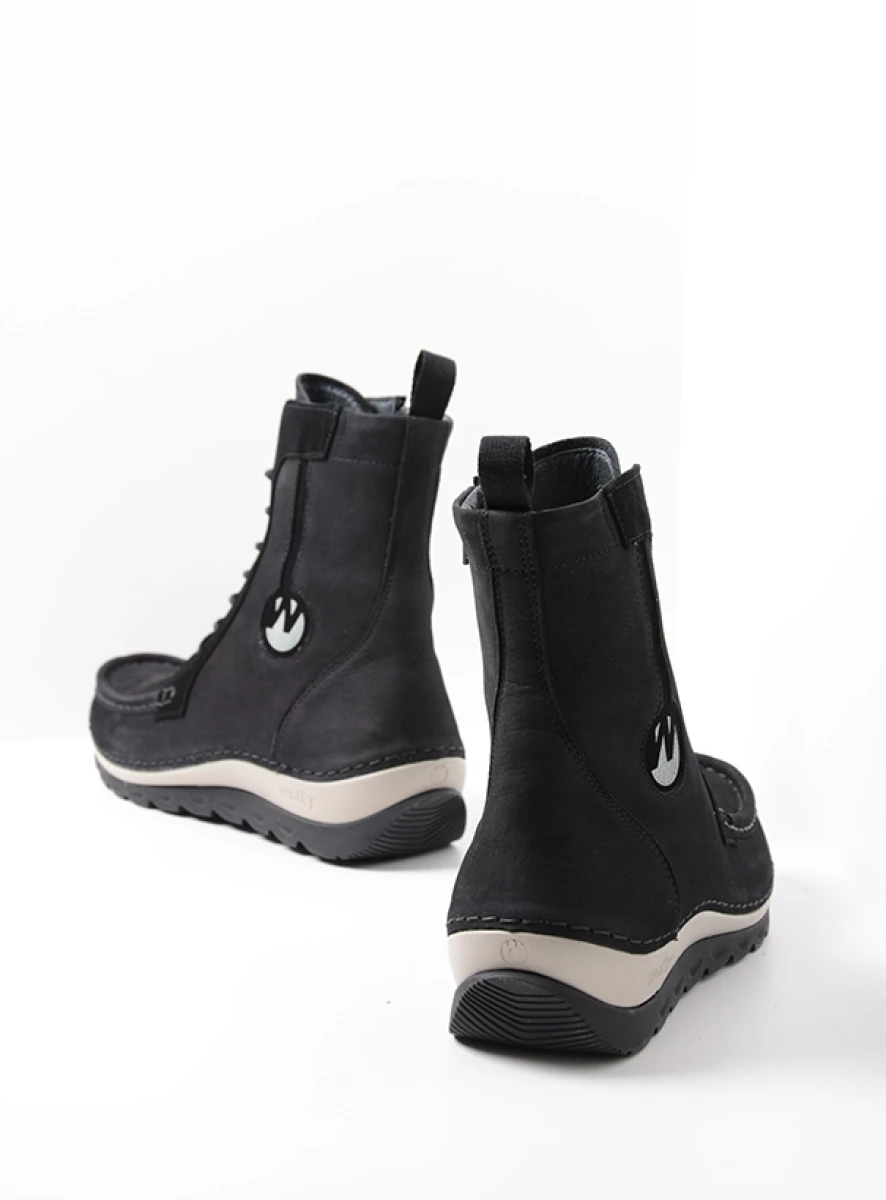 Wolky Lace up boots 04900 Ocean 10000 black nubuck