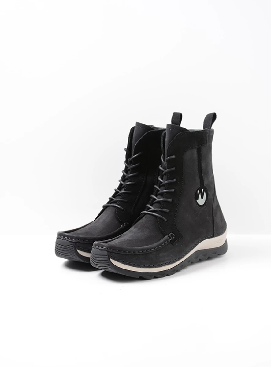 Wolky Lace up boots 04900 Ocean 10000 black nubuck