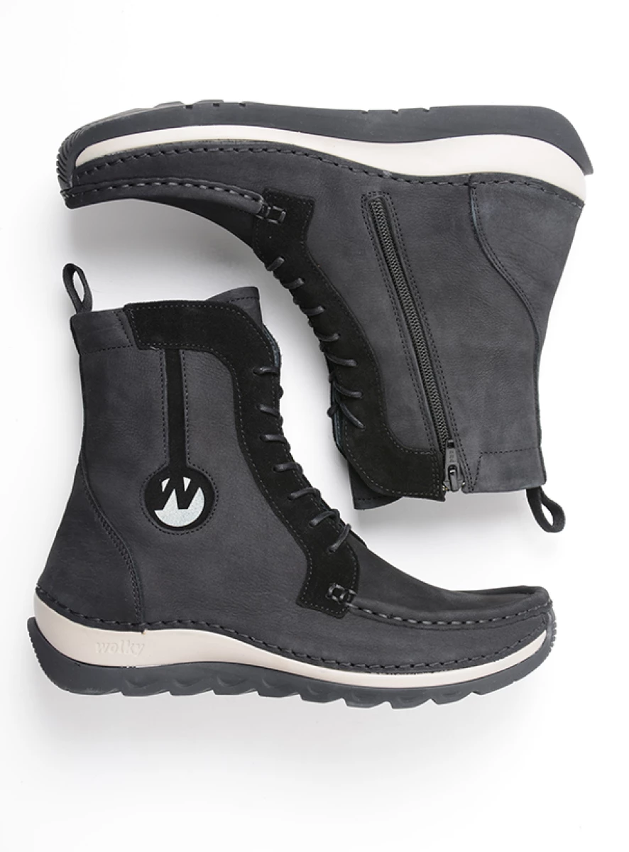 Wolky Lace up boots 04900 Ocean 10000 black nubuck