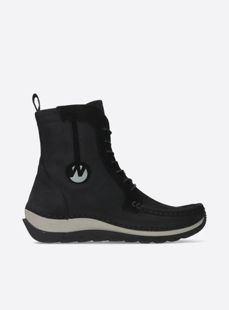 Wolky Lace up boots 04900 Ocean 10000 black nubuck