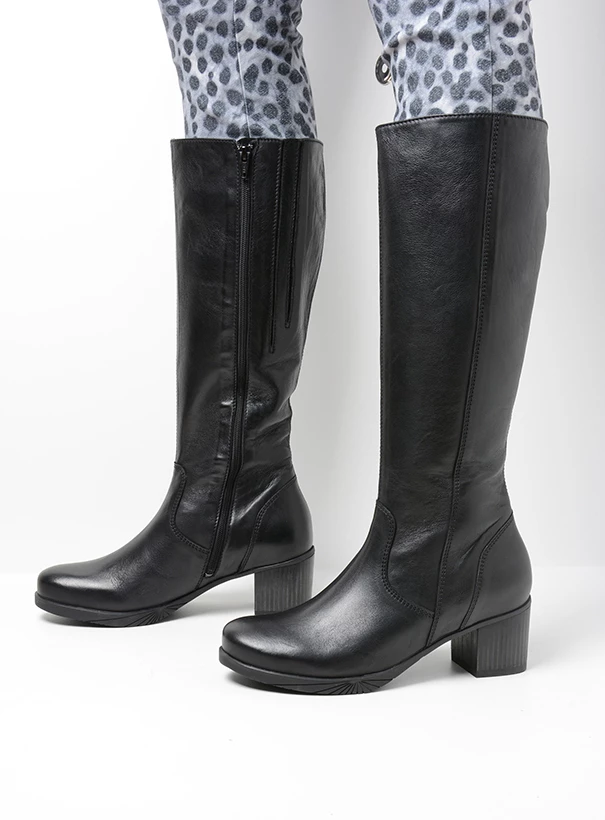 wolky long boots 05052 sharon 20000 black leather detail