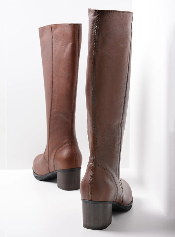 wolky long boots 05052 sharon 20430 cognac leather back