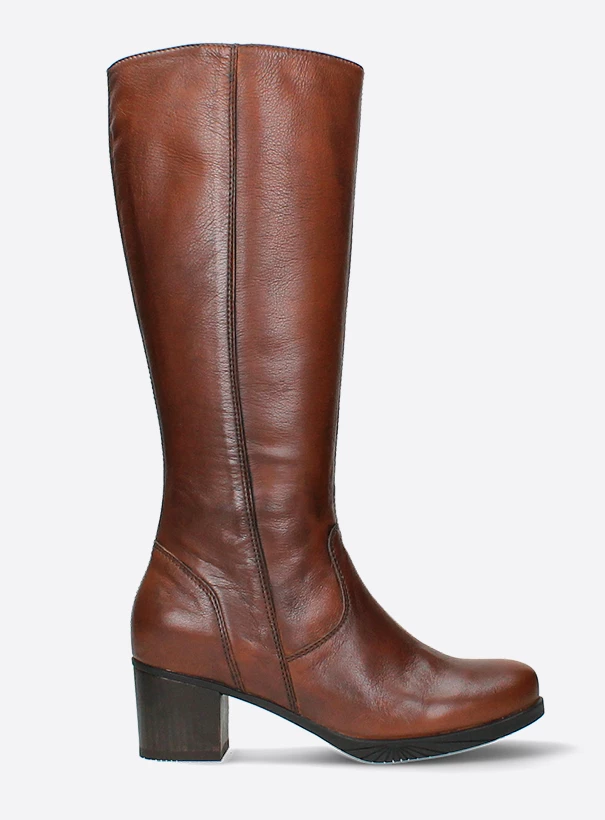 wolky long boots 05052 sharon 20430 cognac leather