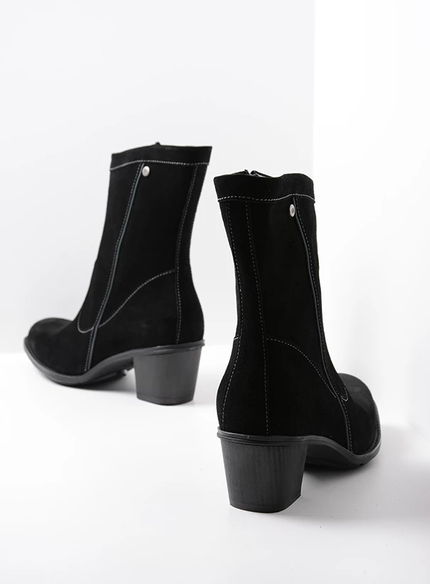wolky mid calf boots 05056 mallow 40000 black suede back