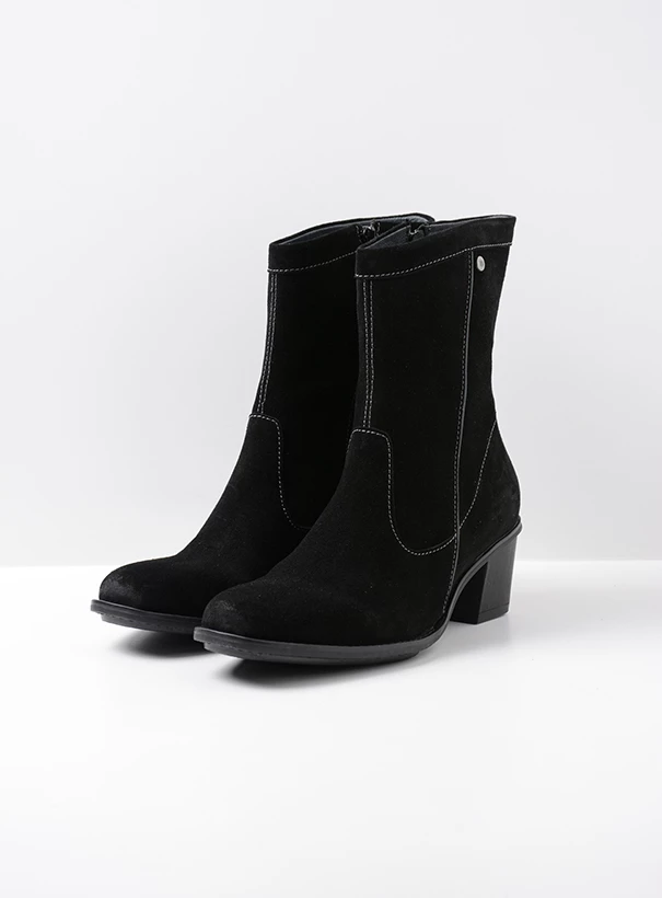 wolky mid calf boots 05056 mallow 40000 black suede front