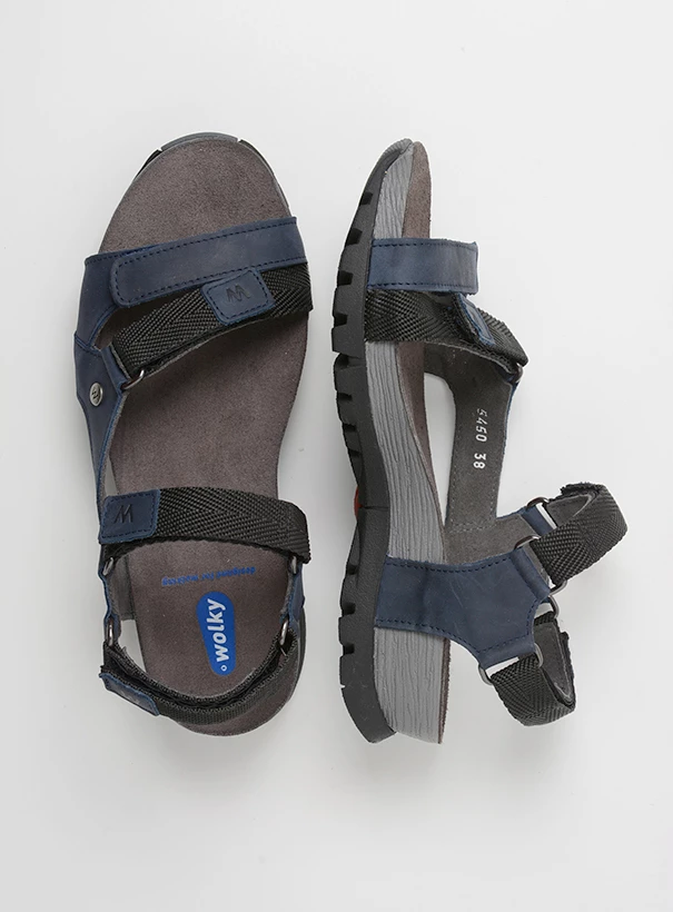 wolky sandals 05450 cradle 30800 blue leather top