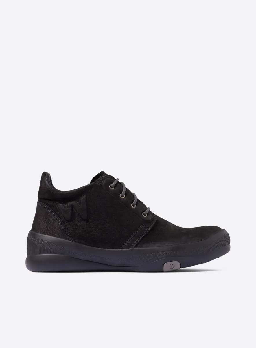 Wolky Fuse - black nubuck Lace up shoes for women