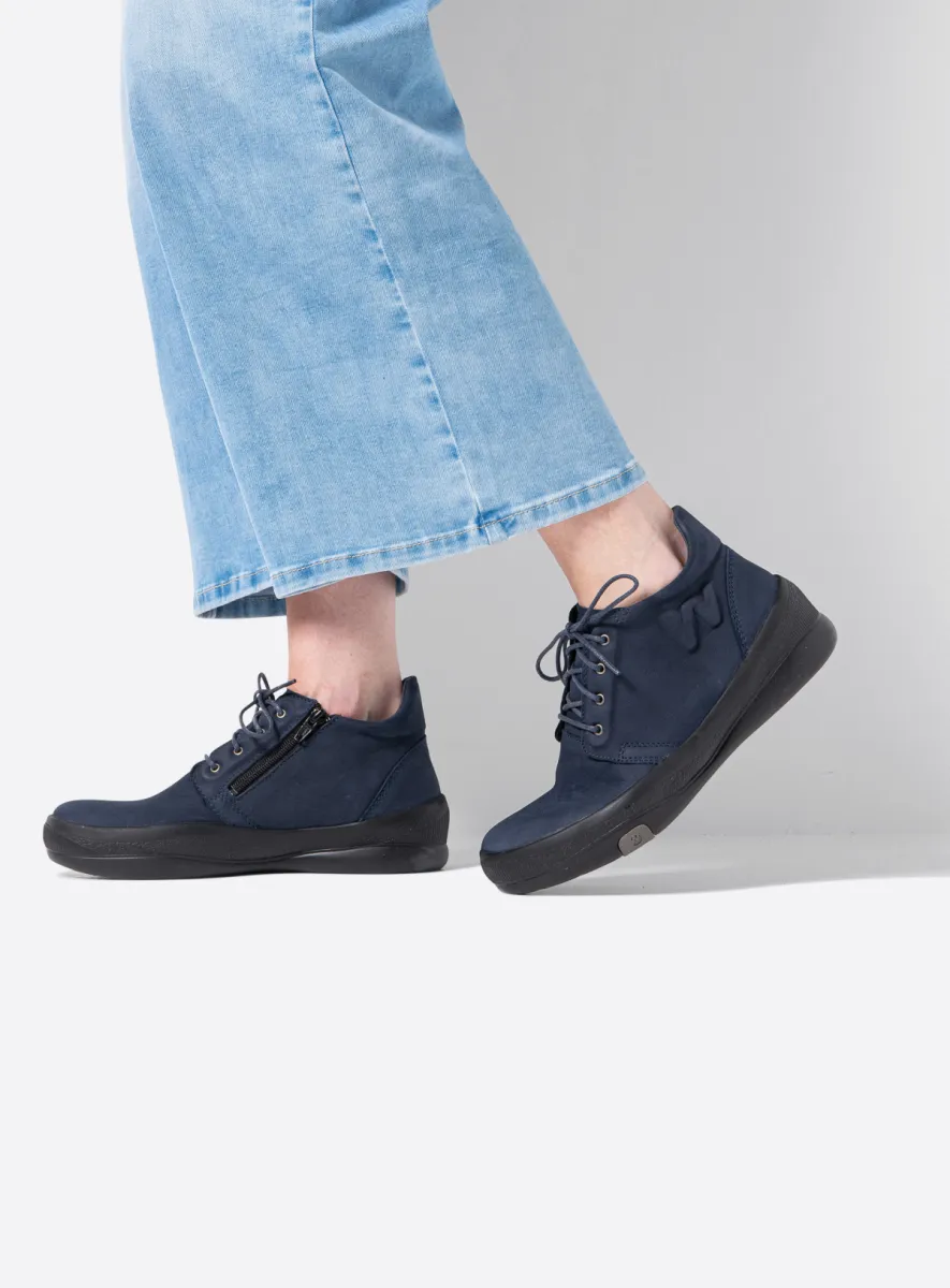 Wolky Fuse - blue nubuck Lace up shoes for women