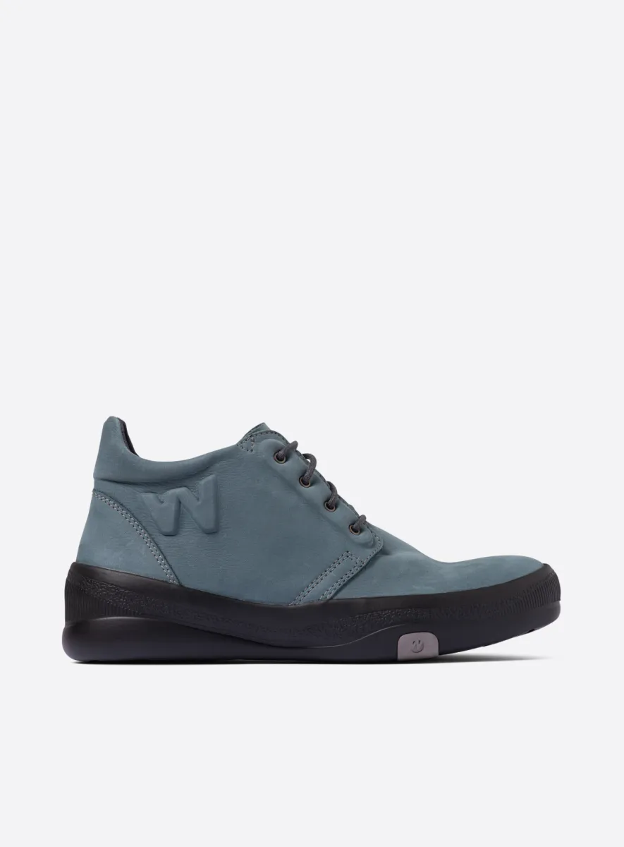 Wolky Fuse - grey blue nubuck Lace up shoes for women