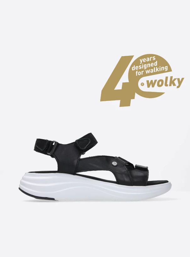 wolky sandals 05650 cirro 30010 black white leather