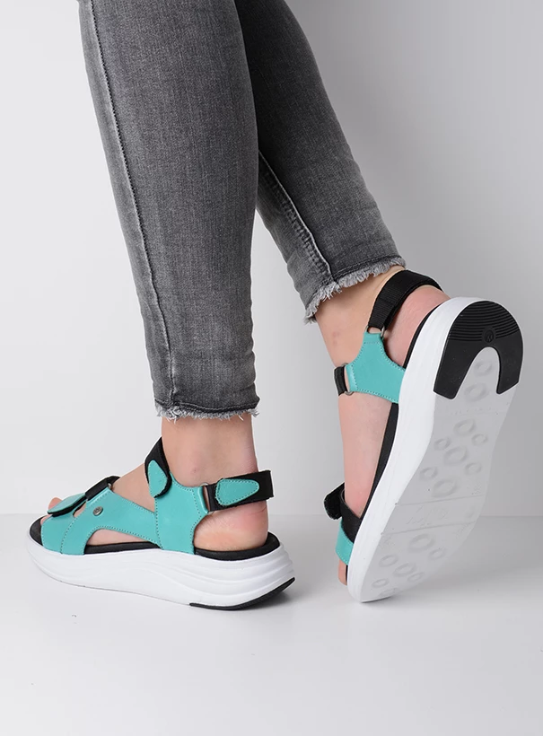 wolky sandals 05650 cirro 30760 turquoise leather detail