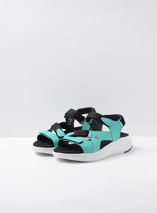 wolky sandals 05650 cirro 30760 turquoise leather front