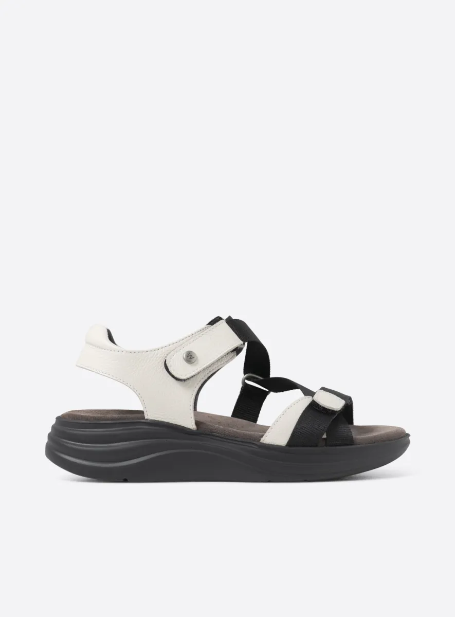 Wolky Skyrise - offwhite leather Sandals for women