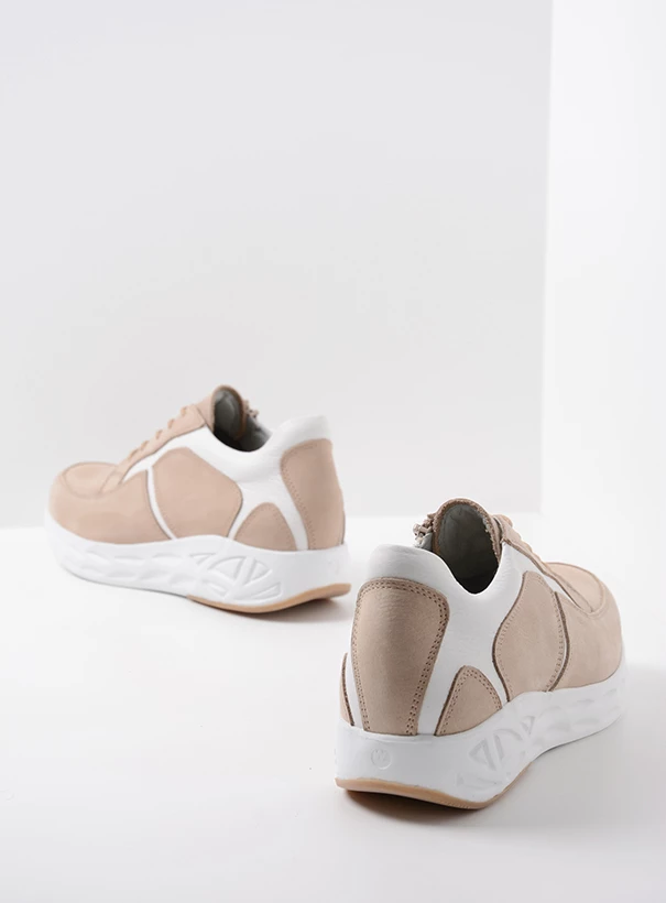 wolky low lace up shoes 05700 bounce 11390 beige white nubuck back
