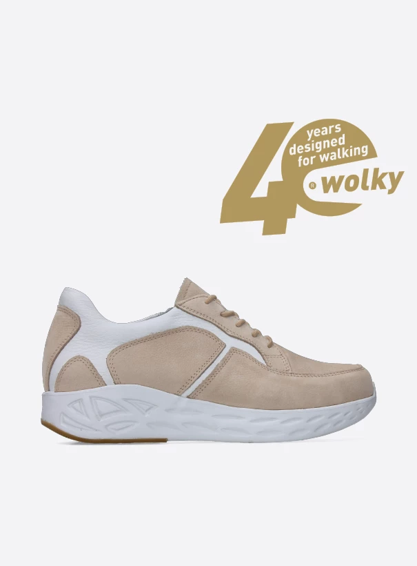 wolky low lace up shoes 05700 bounce 11390 beige white nubuck