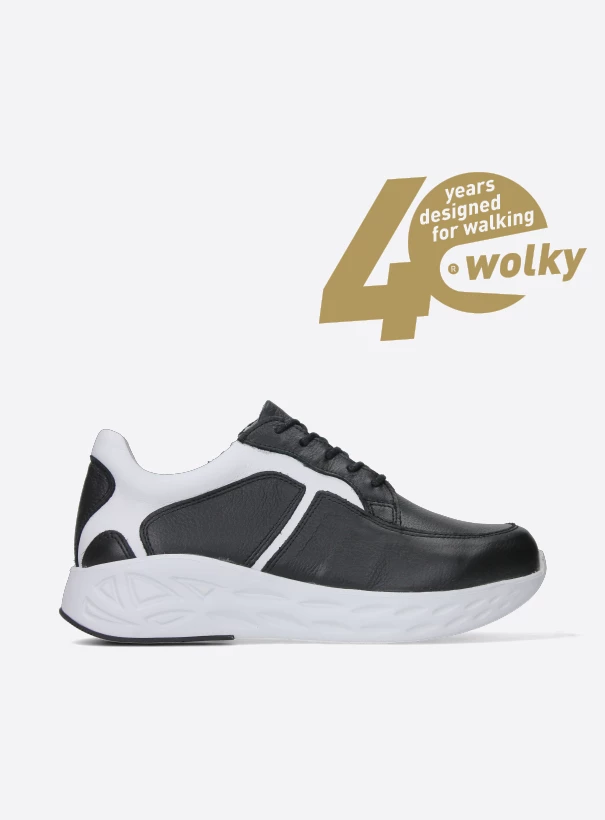 wolky low lace up shoes 05700 bounce 24010 black white leather