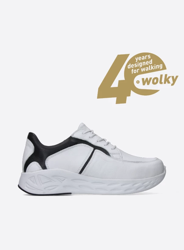 wolky low lace up shoes 05700 bounce 24110 white black leather