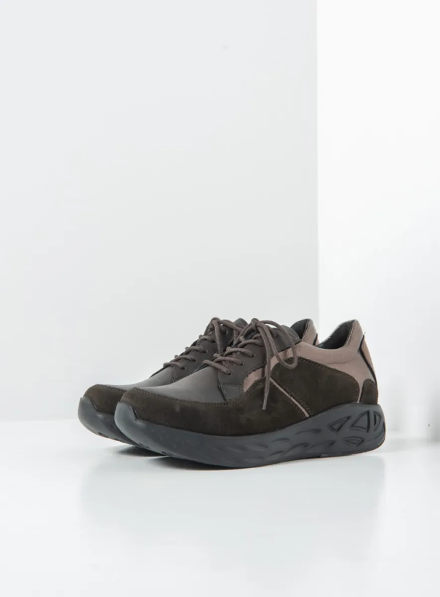 Wolky Bounce - brown combi stretch leather Trainers for women