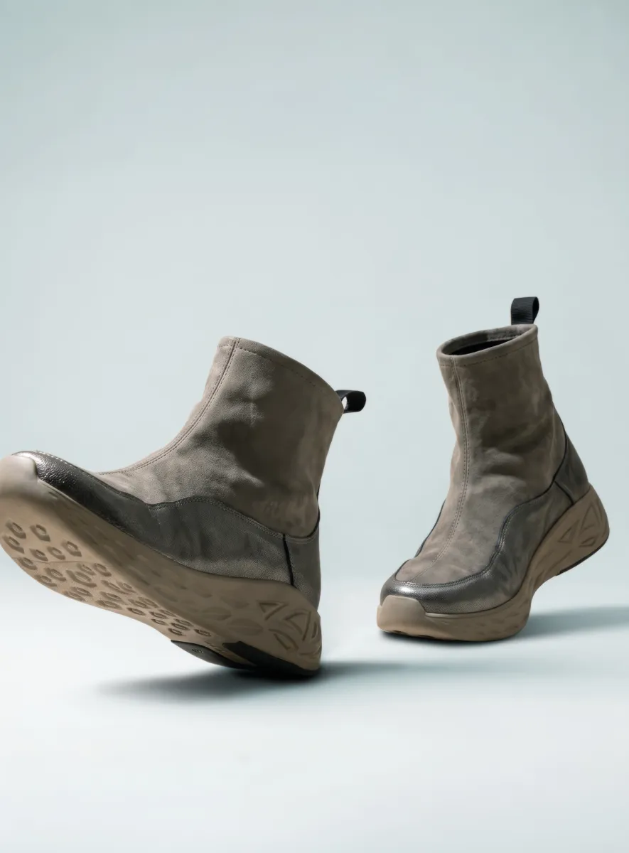 Wolky Rebound S2F - mercury grey combi stretch leather Ankle boots for women