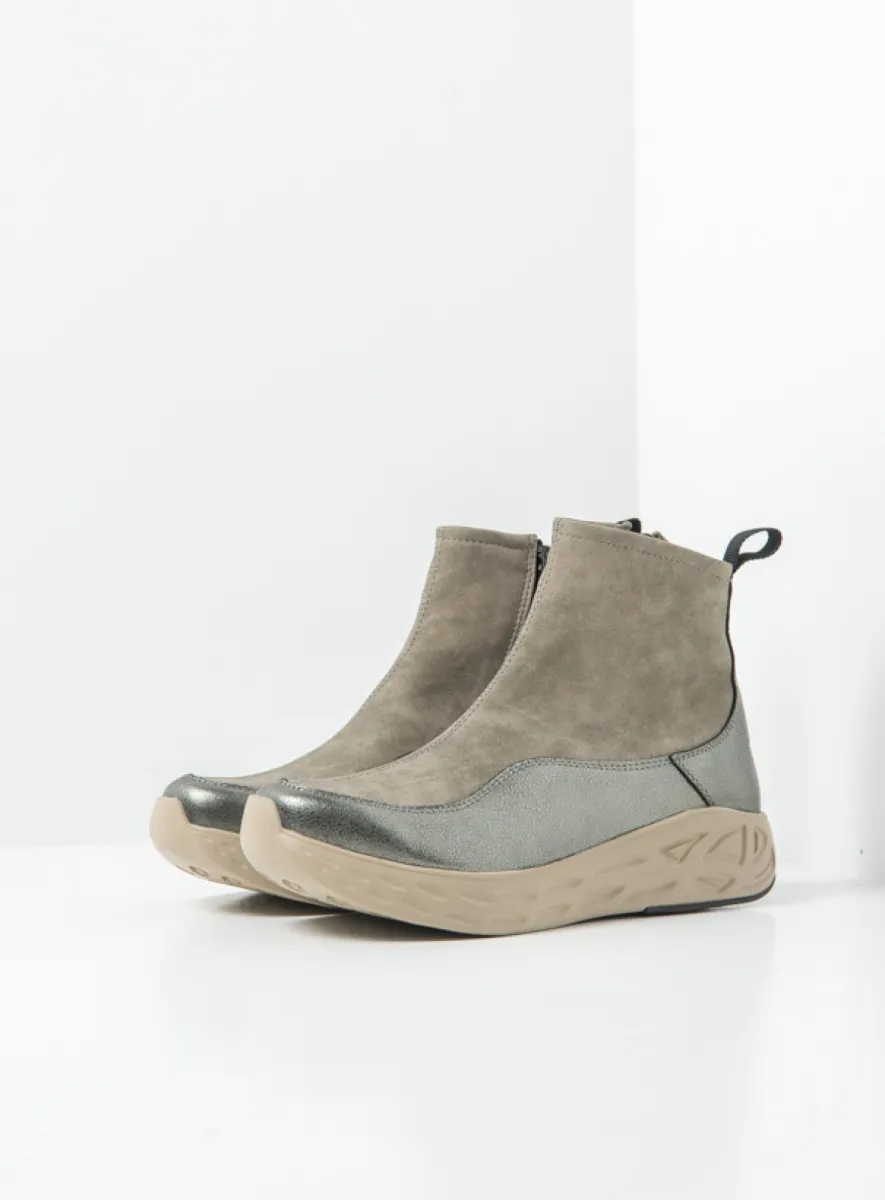 Wolky Rebound S2F - mercury grey combi stretch leather Ankle boots for women