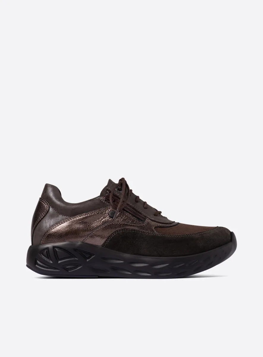 Wolky Vitality S2F - brown combi stretch leather Trainers for women