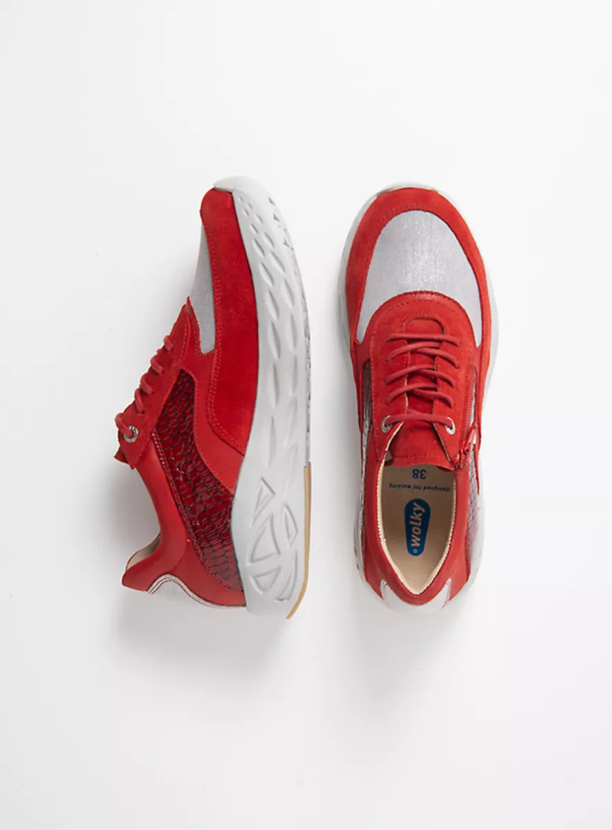 Wolky Trainers 05703 Vitality S2F 90501 red combi stretch leather