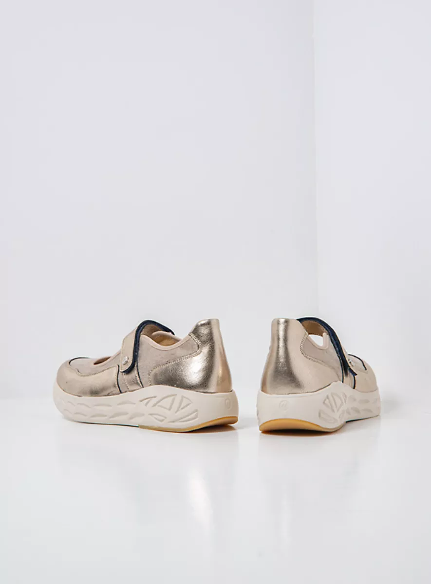 Wolky Comfort shoes 05705 Spring S2F 90144 champagne combi leather