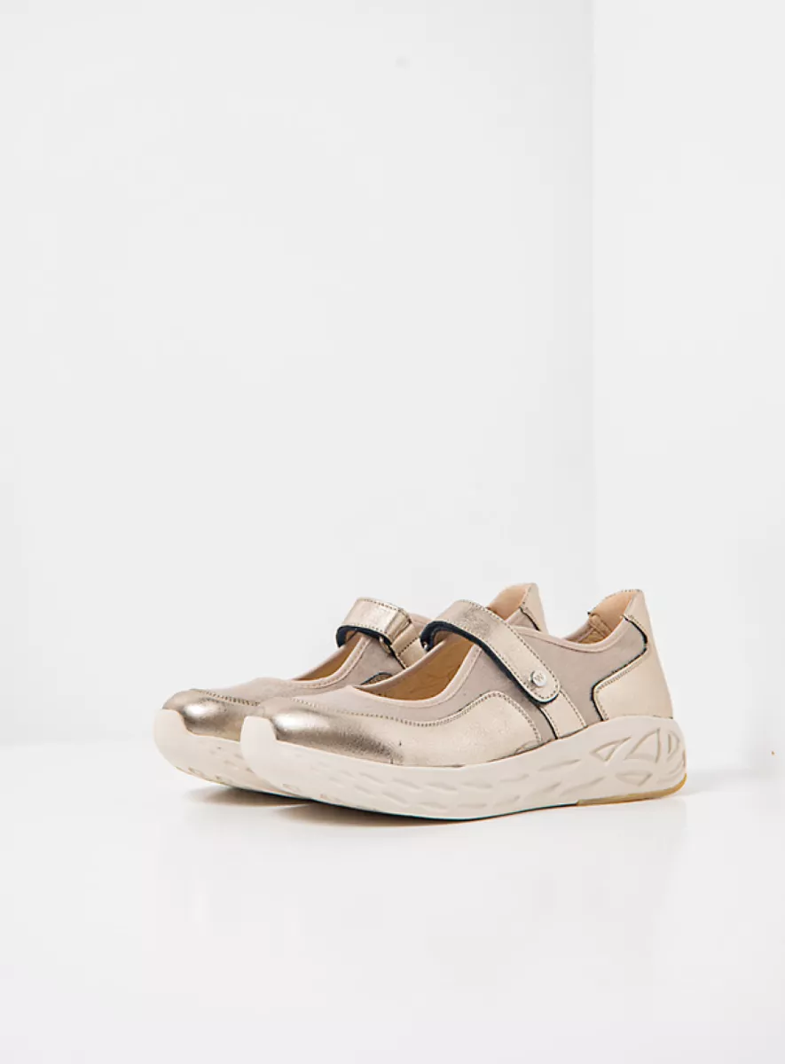 Wolky Comfort shoes 05705 Spring S2F 90144 champagne combi leather