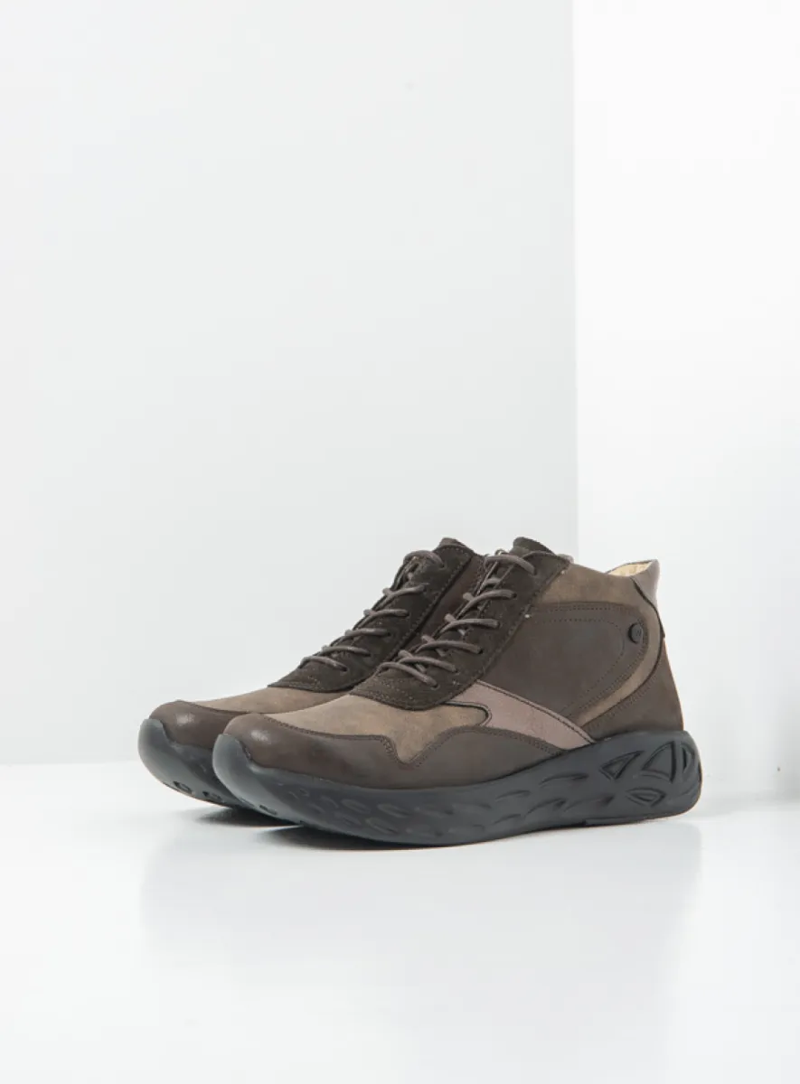 Wolky Zest S2F - brown combi stretch leather Lace up boots for women