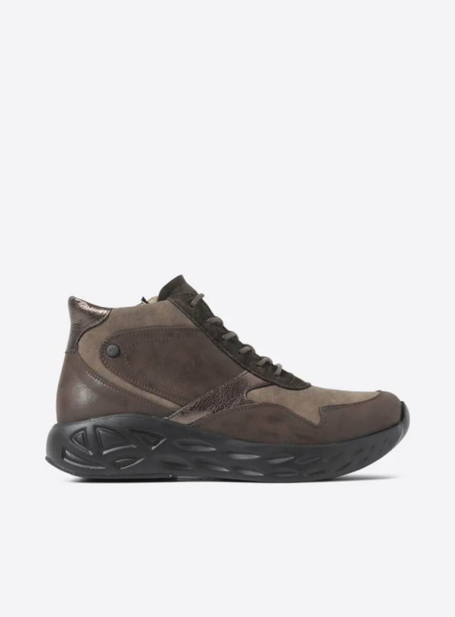 Wolky Zest S2F - brown combi stretch leather Lace up boots for women