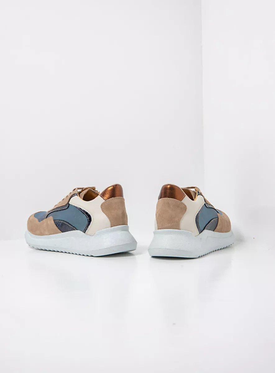 Wolky Trainers 05750 Whaler 90128 safari/jeans combi stretch leather